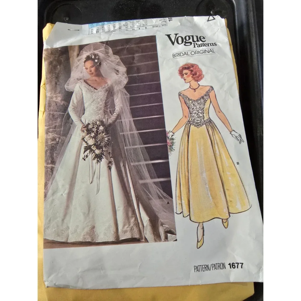 Vogue Patterns‎ 1677 Bridal Original Misses Wedding Dress Evening Gown Size 16
